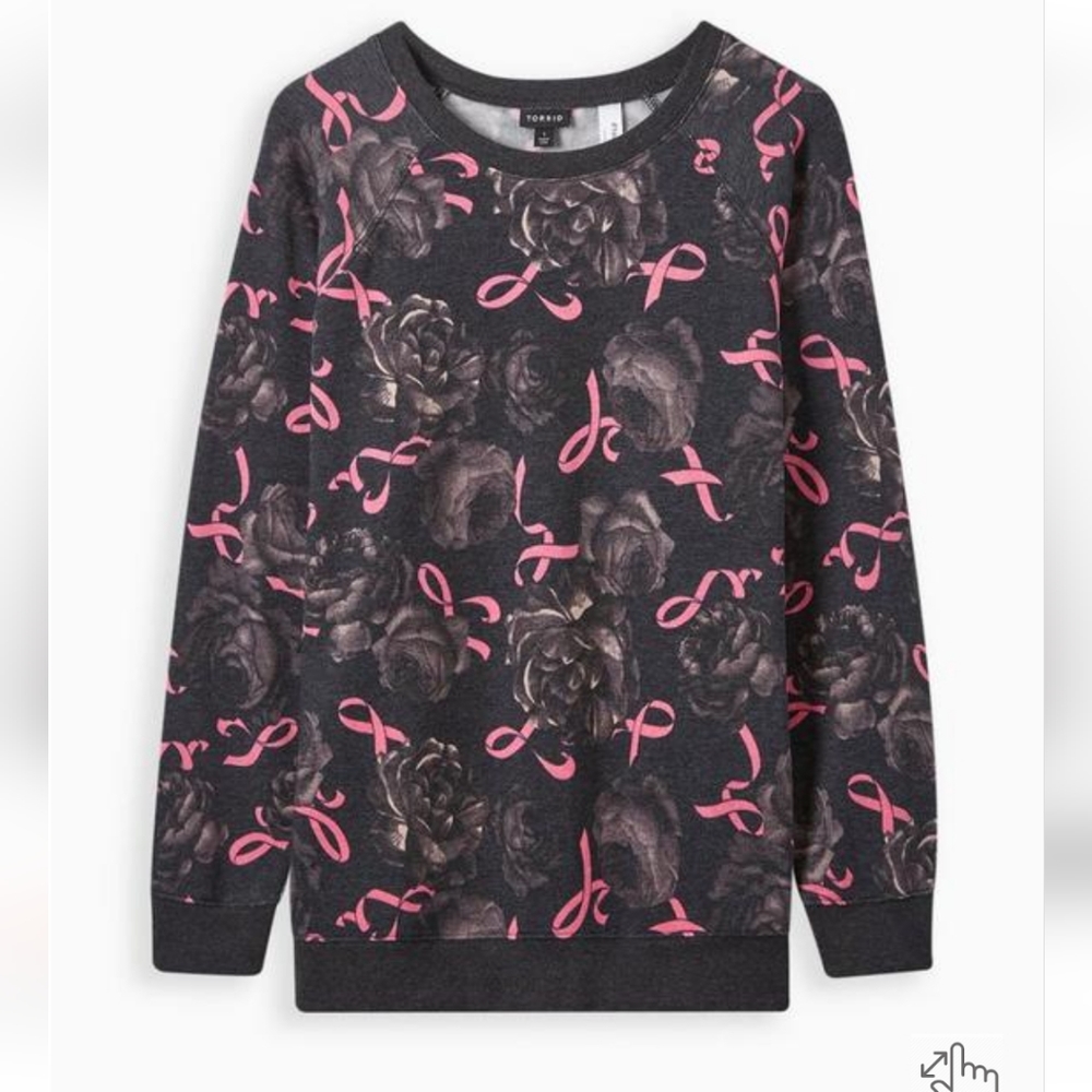 Torrid size 2.  (Size 18-20)Classic Fit Cozy Fleece Crew Neck Raglan Swe…